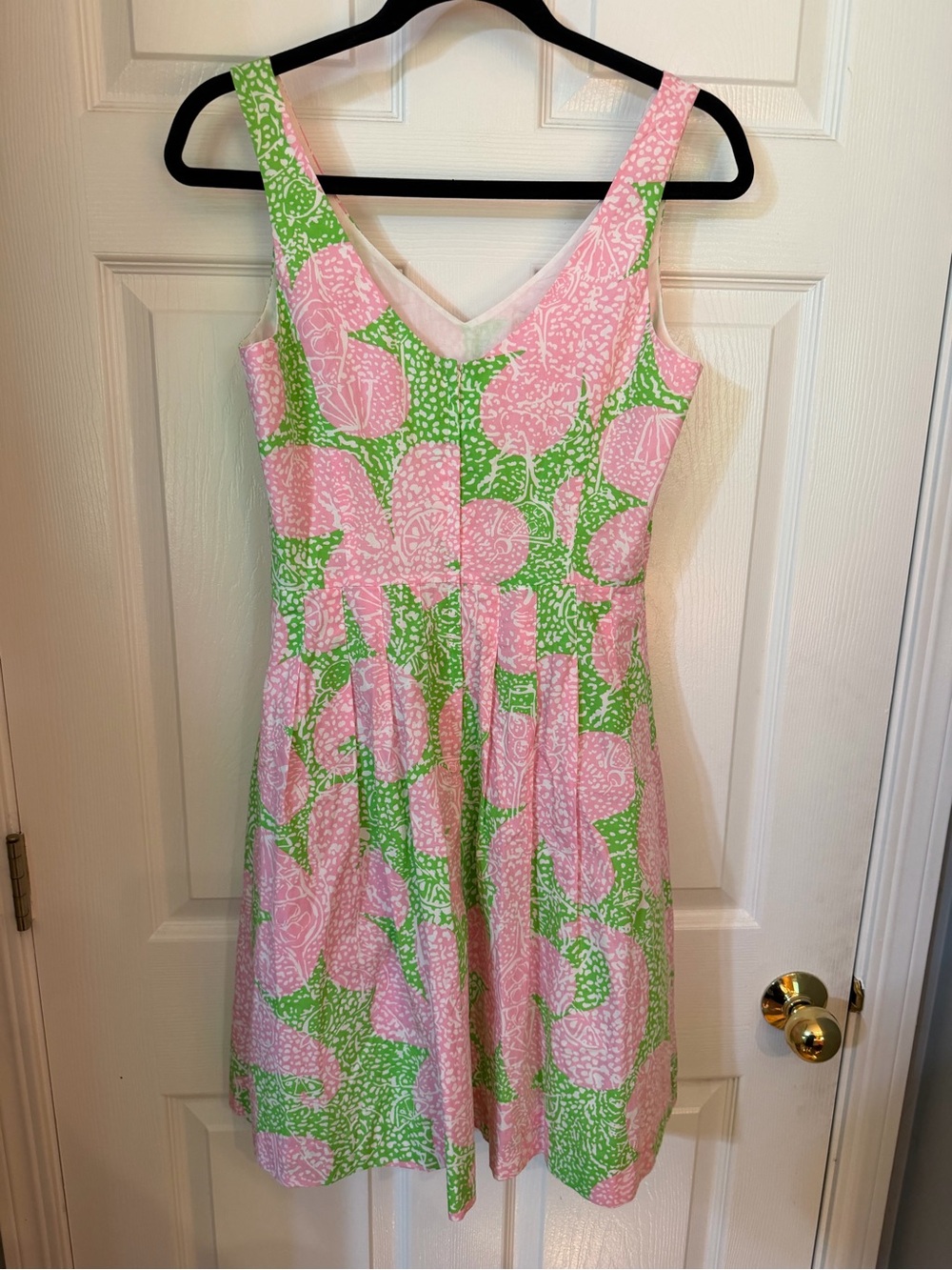Lilly Pulitzer Cotton Pink & Green Floral Midi Dress - Picture 4 of 7